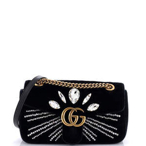 Gucci Gg Marmont Flap Bag Crystal #184587G11B